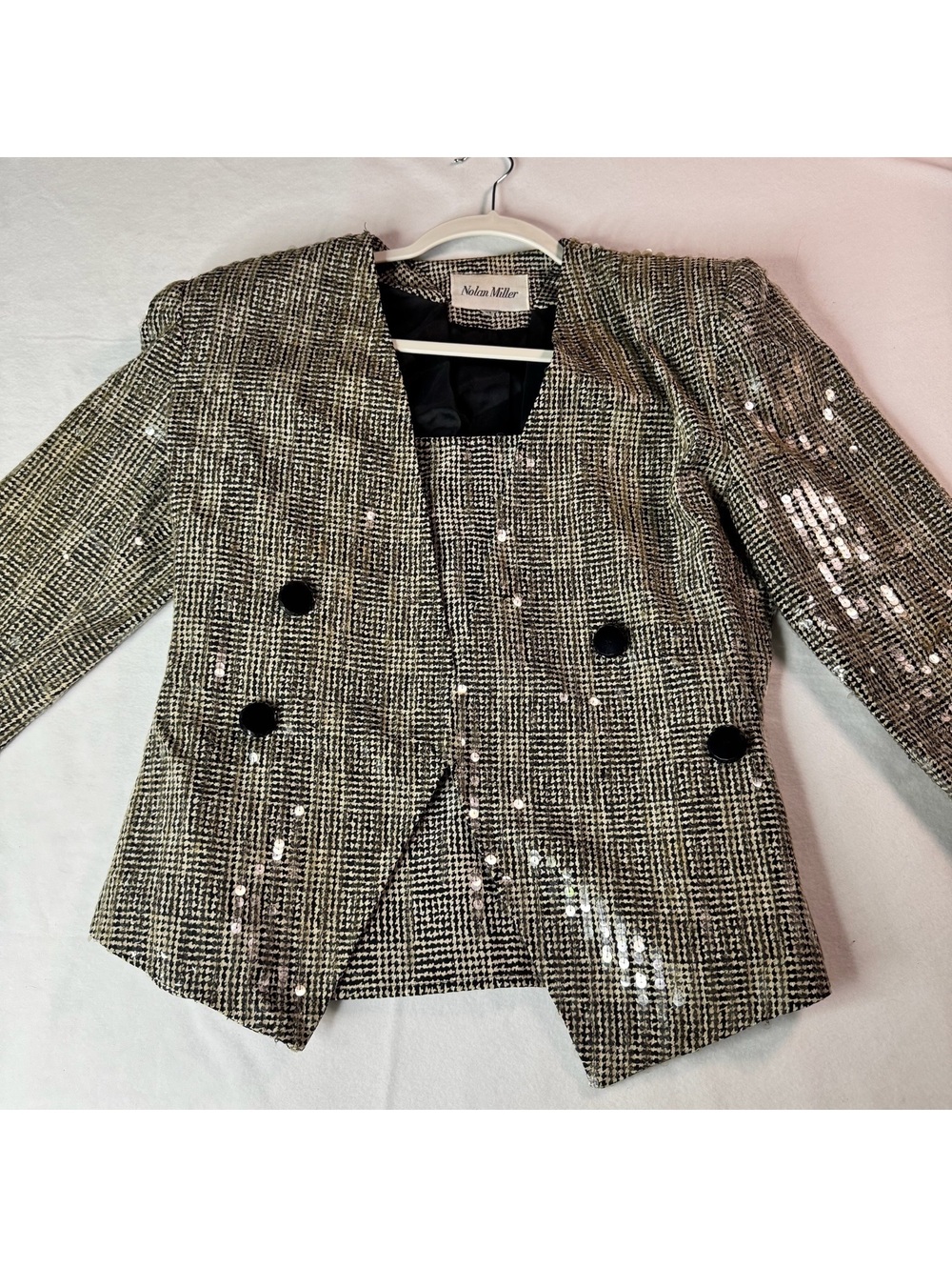 Nolan Miller Dynasty Women's Sequin Tweed Blazer Jacket with Matching Top